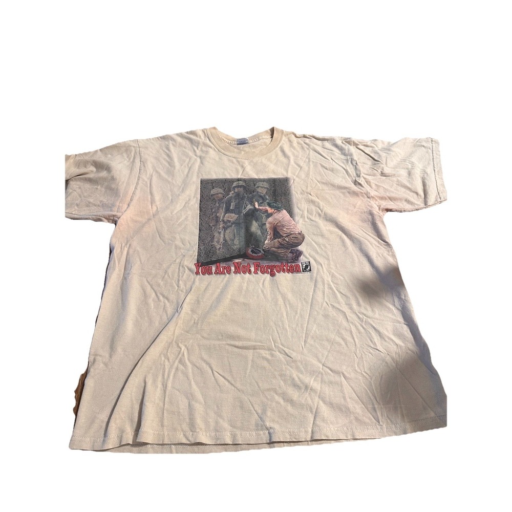 Vintage Y2K POW MIA You Are Not Forgotten T-shirt Size XL Military War